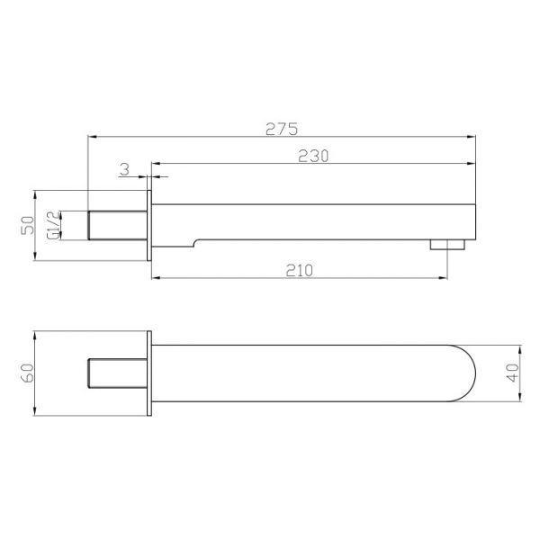 Abacus Ki Brushed Nickel Wall Mounted Bath Spout #2