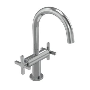 Tavistock Cohort Cross Chrome Mono Dual Cross Basin Mixer Tap with Waste