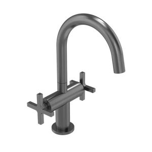 Tavistock Cohort Cross Gunmetal Mono Dual Cross Basin Mixer Tap with Waste
