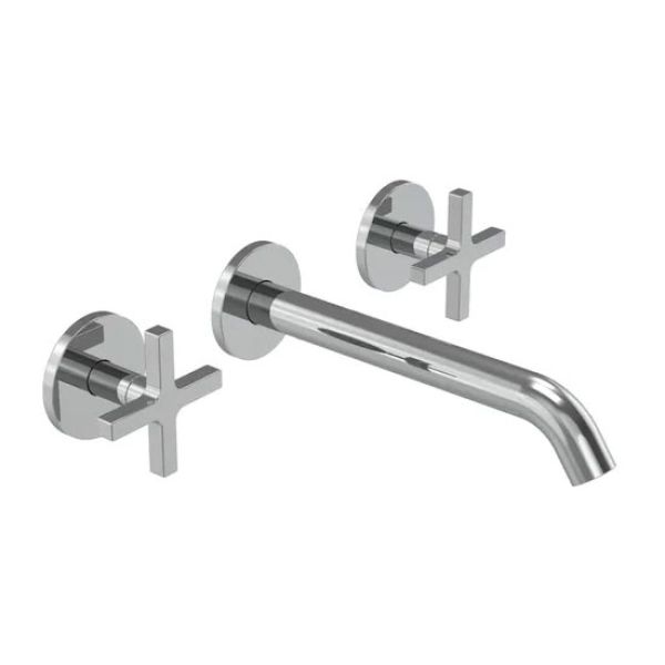 Tavistock Cohort Cross Chrome Wall Mounted 3 Hole Basin Mixer Tap
