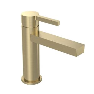 Tavistock Cohort Cross Brushed Brass Mono Basin Mixer Tap with Waste