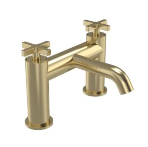 Tavistock Cohort Cross Brushed Brass Bath Filler Tap