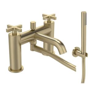 Tavistock Cohort Cross Brushed Brass Bath Shower Mixer Tap