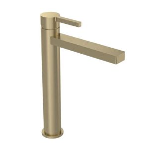Tavistock Cohort Cross Brushed Brass Tall Basin Mixer Tap