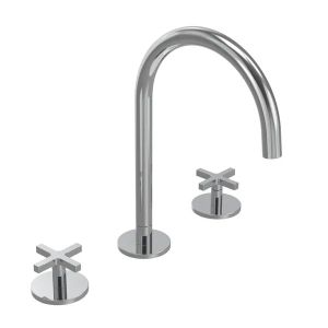 Tavistock Cohort Cross Chrome Deck Mounted Basin Mixer Tap with Waste