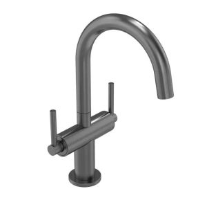 Tavistock Cohort Gunmetal Mono Duel Lever Basin Mixer Tap with Waste