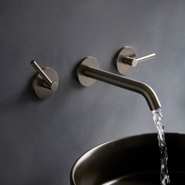 Tavistock Cohort Lever Chrome Wall Mounted 3 Hole Basin Mixer Tap #2