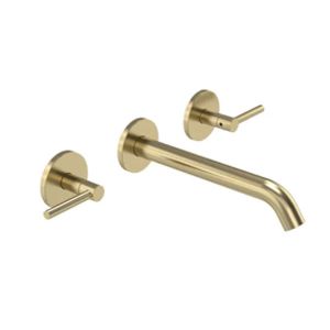 Tavistock Cohort Lever Brushed Brass Wall Mounted Basin Mixer Tap