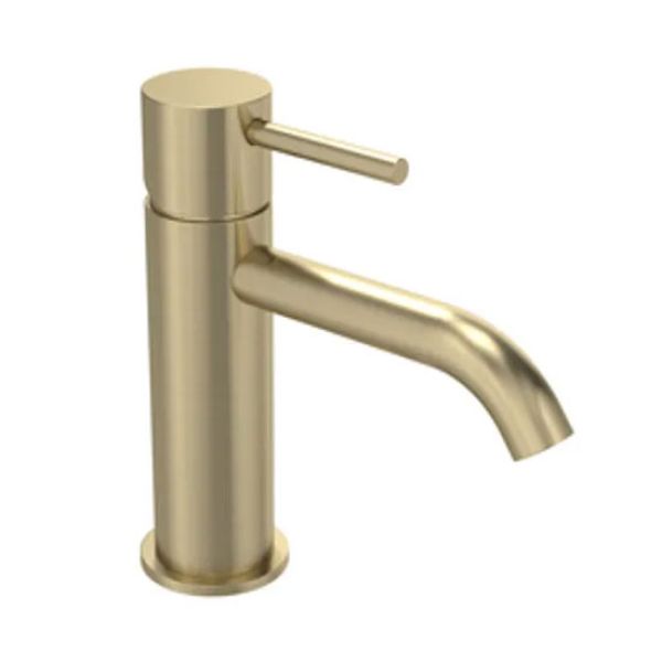Tavistock Cohort Lever Brushed Brass Mono Basin Mixer Tap with Waste
