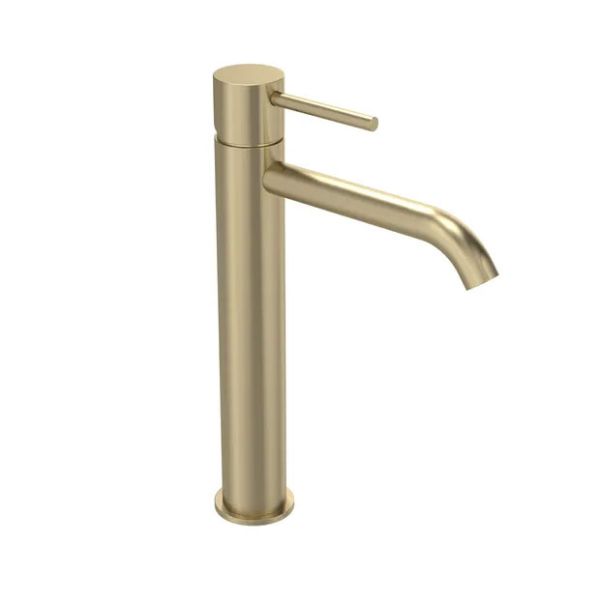 Tavistock Cohort Lever Brushed Brass Tall Basin Mixer Tap