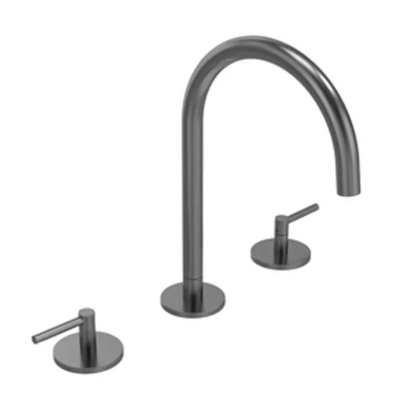 Tavistock Cohort Lever Gunmetal Deck Mounted 3 Hole Basin Mixer Tap with Waste