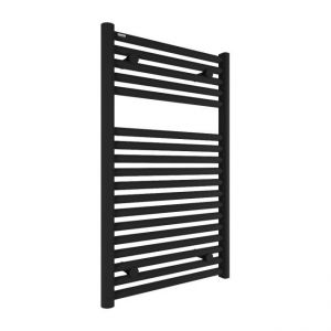 Tissino Hugo Towel Rail 812 x 500 Matt Black Factory Filled Electric