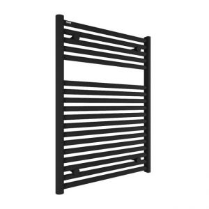 Tissino Hugo Towel Rail 812 x 600 Matt Black Factory Filled Thermo Electric