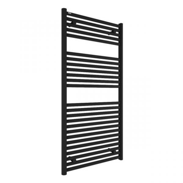 Tissino Hugo Towel Rail 1212 x 600 Matt Black Factory Filled Thermo Electric