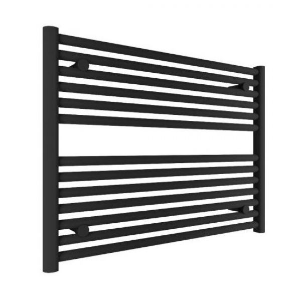 Tissino Hugo 800 x 600mm Matt Black Electric Only Towel Rail