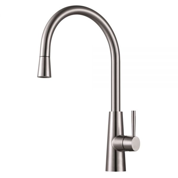 Clearwater Titania Single Lever Stainless Steel Polished Pull Out Kitchen Sink Mixer Tap