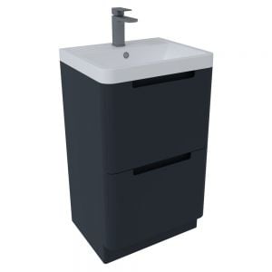 Hartland Monza 500 Shadow Grey Floor Standing Vanity Unit and Polymarble Basin