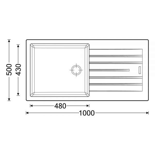 Clearwater Tivoli 1 Large Bowl Inset Moonstone Granite Kitchen Sink with Drainer 1000 x 500 #2
