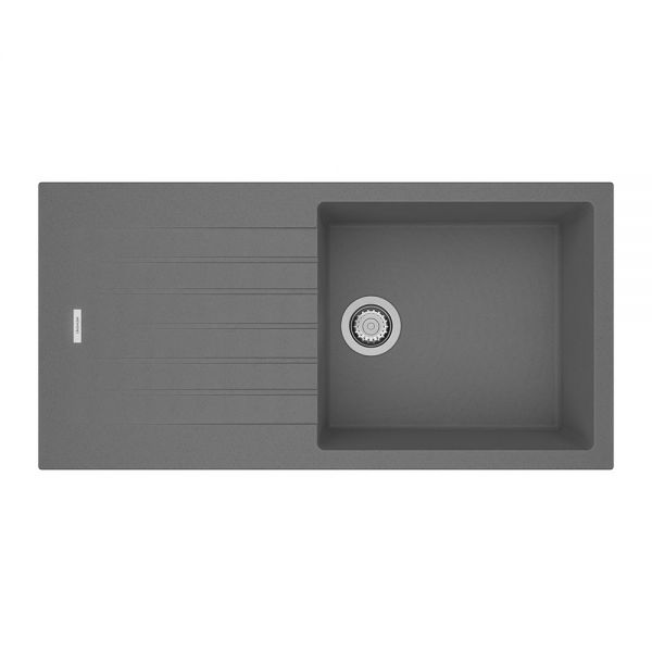 Clearwater Tivoli 1 Large Bowl Inset Concrete Granite Kitchen Sink with Drainer 1000 x 500