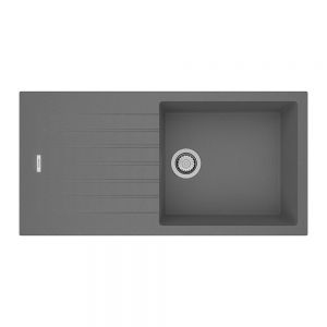 Clearwater Tivoli 1 Large Bowl Inset Concrete Granite Kitchen Sink with Drainer 1000 x 500