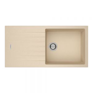 Clearwater Tivoli 1 Large Bowl Inset Moonstone Granite Kitchen Sink with Drainer 1000 x 500