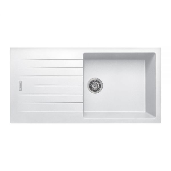Clearwater Tivoli 1 Large Bowl Inset Polar Granite Kitchen Sink with Drainer 1000 x 500