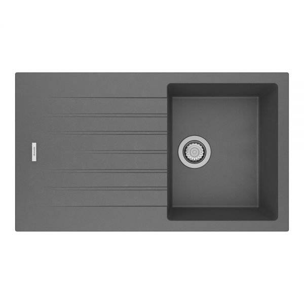 Clearwater Tivoli 1 Bowl Inset Concrete Granite Kitchen Sink with Drainer 860 x 500