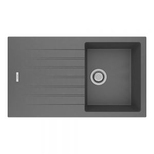 Clearwater Tivoli 1 Bowl Inset Concrete Granite Kitchen Sink with Drainer 860 x 500