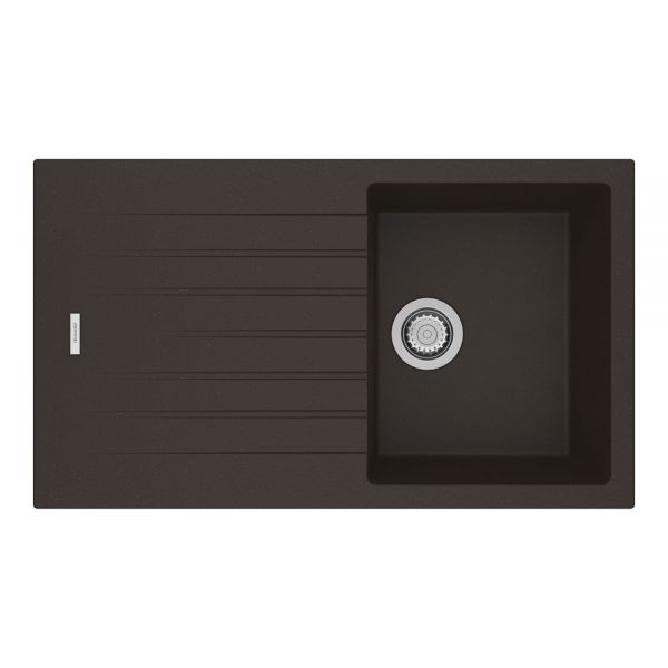Clearwater Tivoli 1 Bowl Inset Mocha Granite Kitchen Sink with Drainer 860 x 500