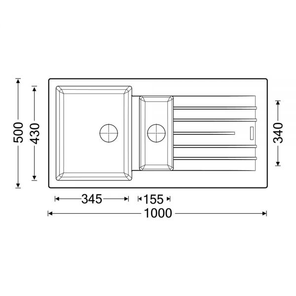 Clearwater Tivoli 1.5 One and a Half Bowl Inset Poppy Granite Kitchen Sink with Drainer 1000 x 500 #2