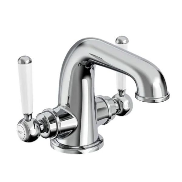 Tavistock Lansdown Chrome Mono Duel Lever Basin Mixer Tap with Waste
