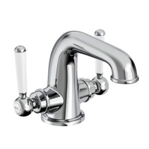Tavistock Lansdown Chrome Mono Duel Lever Basin Mixer Tap with Waste