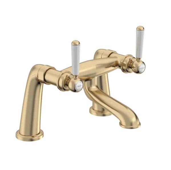 Tavistock Lansdown Brushed Brass Lever Bath Filler Tap
