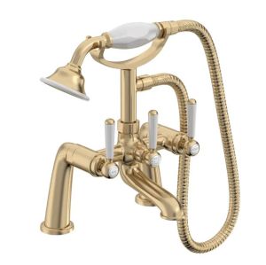 Tavistock Lansdown Brushed Brass Lever Bath Shower Mixer Tap