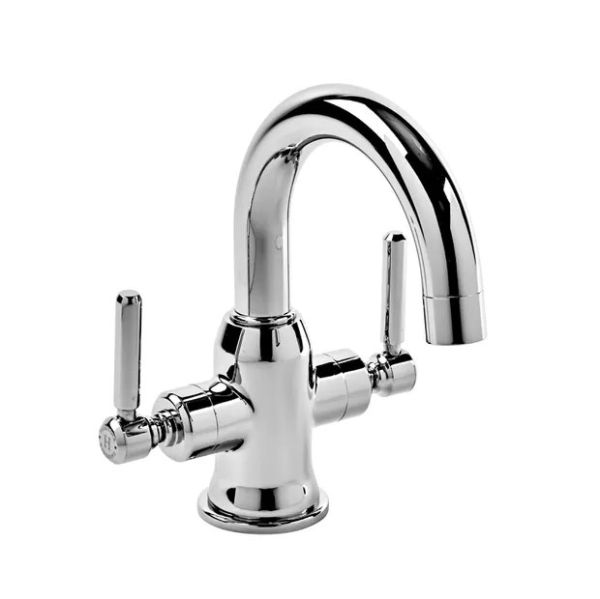 Tavistock Marston Chrome Mono Duel Lever Basin Mixer Tap with Waste