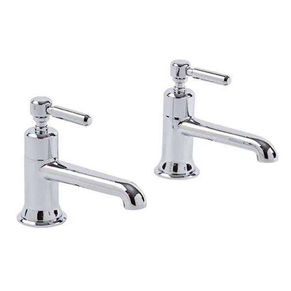 Tavistock Marston Chrome Lever Basin Pillar Taps with Waste