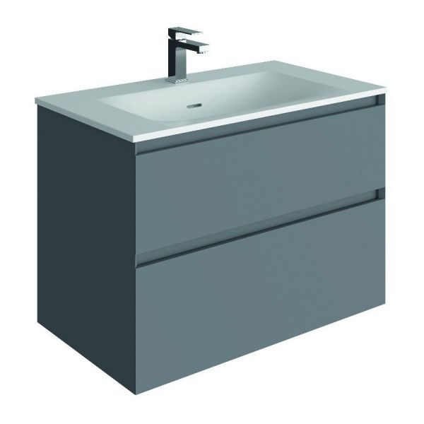 Tissino Mozzano 600 Matt Grey Wall Hung Bathroom Unit and Basin