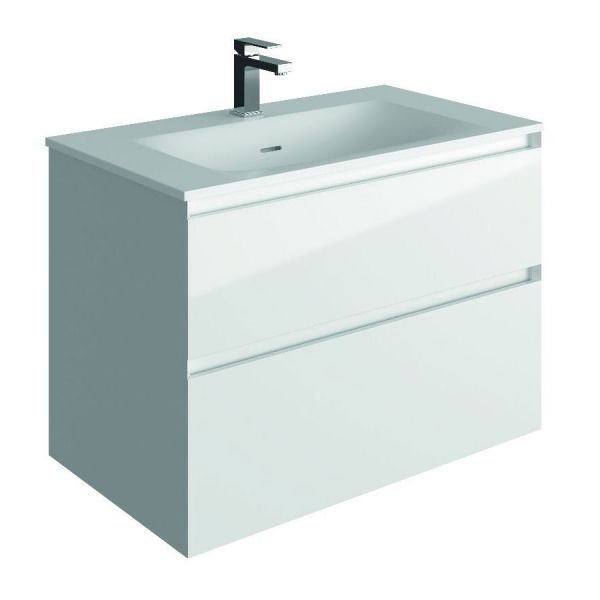 Tissino Mozzano 600 Matt White Wall Hung Bathroom Unit and Basin