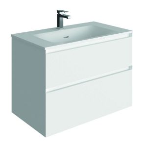 Tissino Mozzano 600 Gloss White Wall Hung Bathroom Unit and Basin