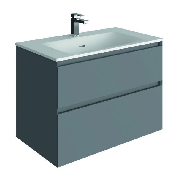 Tissino Mozzano 800 Matt Grey Wall Hung Bathroom Unit and Basin