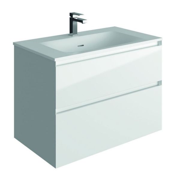 Tissino Mozzano 800 Matt White Wall Hung Bathroom Unit and Basin