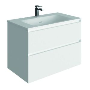 Tissino Mozzano 800 Gloss White Wall Hung Bathroom Unit and Basin