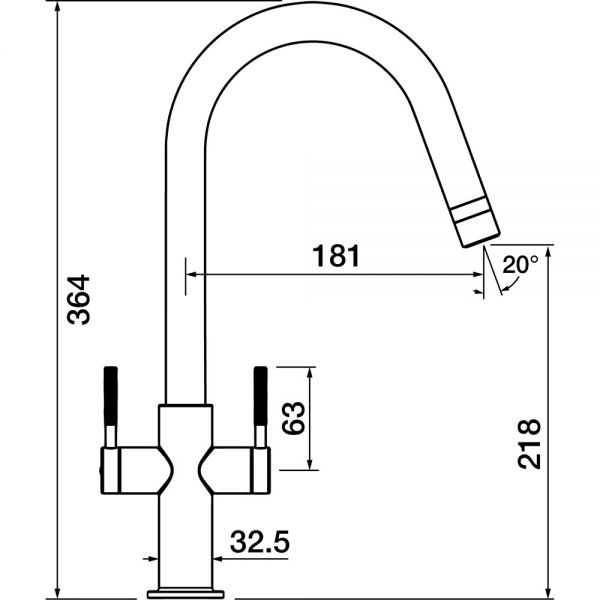 Clearwater Topaz J Dual Lever Brushed Nickel Twist & Spray Monobloc Kitchen Sink Mixer Tap #6