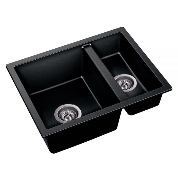 Reginox Toulon Black 1.5 Bowl Granite Kitchen Sink 600 x 460mm #2