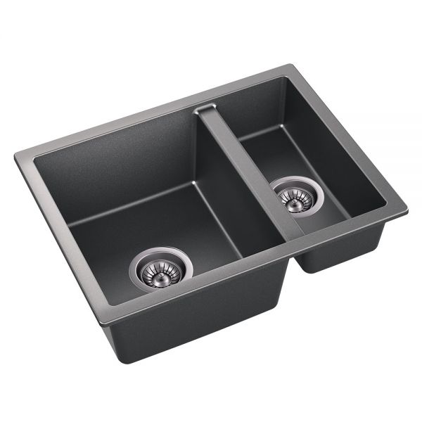 Reginox Toulon Grey 1.5 Bowl Granite Kitchen Sink 600 x 460mm #2