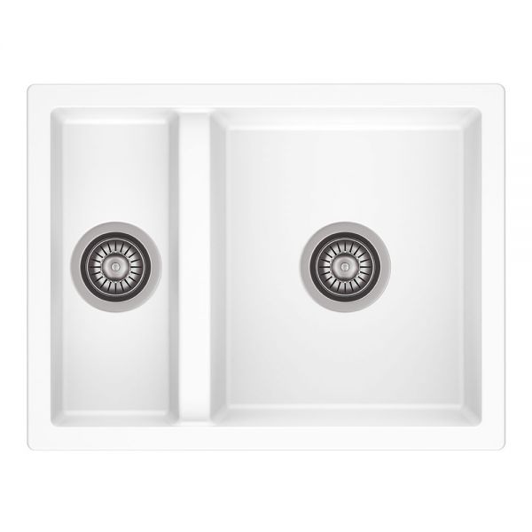 Reginox Toulon White 1.5 Bowl Granite Kitchen Sink 600 x 460mm