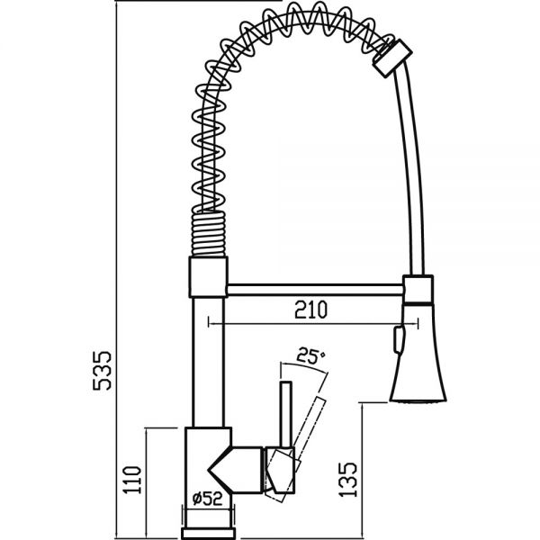 Clearwater Triton Single Lever Brushed Nickel Pull Out Kitchen Sink