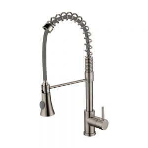 Clearwater Triton Single Lever Brushed Nickel Pull Out Kitchen Sink Mixer Tap