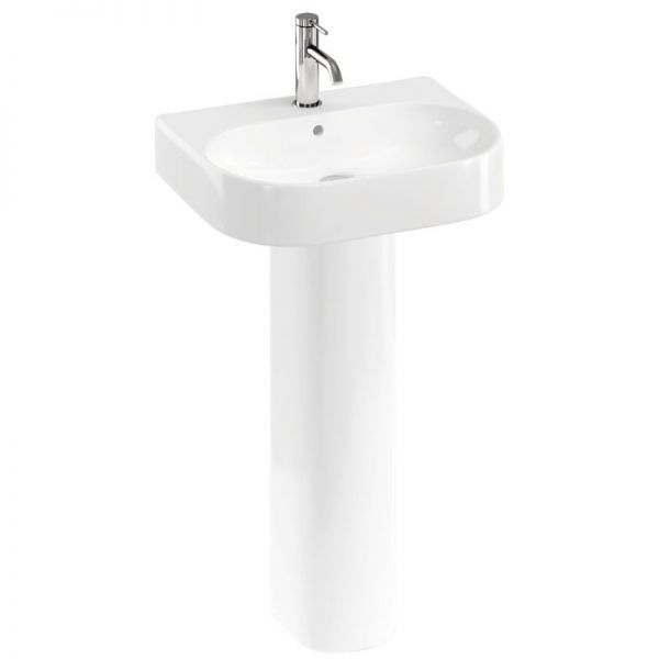 Britton Trim White 500mm Basin and Full Pedestal