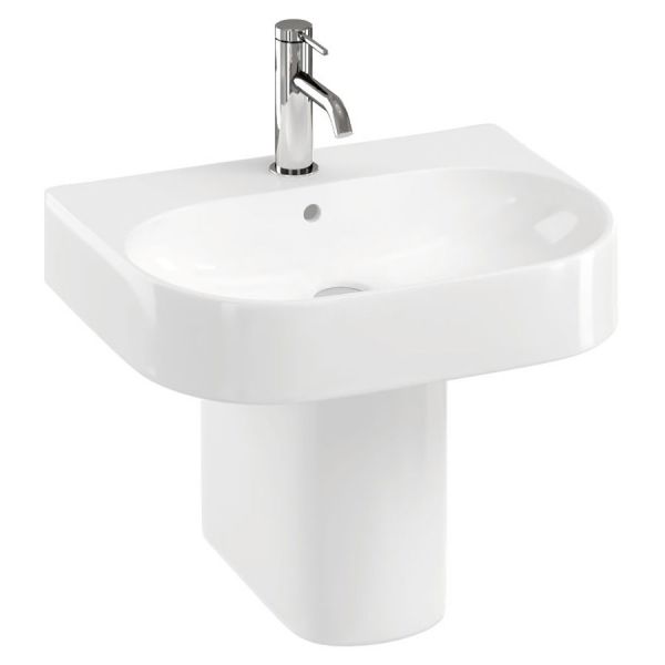 Britton Trim White 500mm Basin and Semi Pedestal